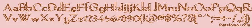 Pamelor Font – Brown Fonts on Pink Background