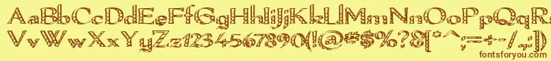 Pamelor Font – Brown Fonts on Yellow Background