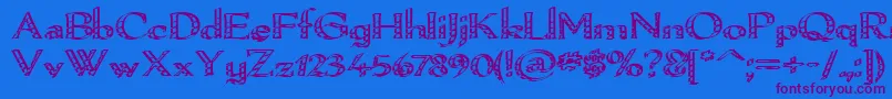 Pamelor Font – Purple Fonts on Blue Background
