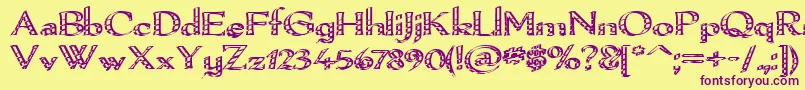 Pamelor Font – Purple Fonts on Yellow Background