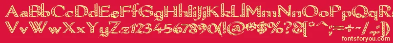 Pamelor Font – Yellow Fonts on Red Background