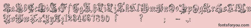 Zendaembossed Font – Black Fonts on Pink Background