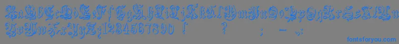 Zendaembossed Font – Blue Fonts on Gray Background