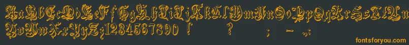 Шрифт Zendaembossed – оранжевые шрифты на чёрном фоне