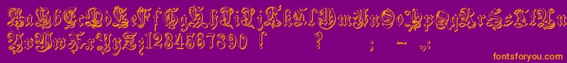 Zendaembossed Font – Orange Fonts on Purple Background