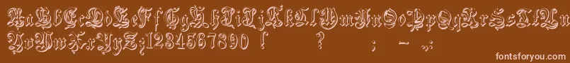Zendaembossed Font – Pink Fonts on Brown Background