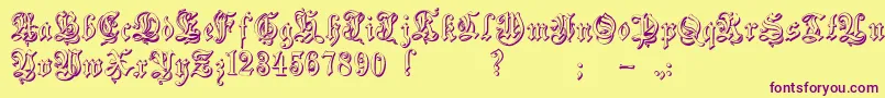 Police Zendaembossed – polices violettes sur fond jaune