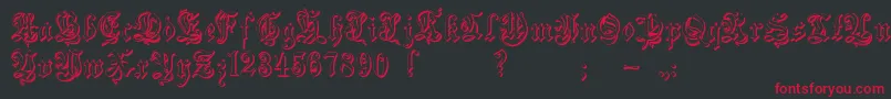 Zendaembossed Font – Red Fonts on Black Background