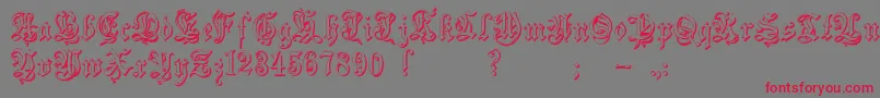 Zendaembossed Font – Red Fonts on Gray Background