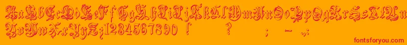 Шрифт Zendaembossed – красные шрифты на оранжевом фоне