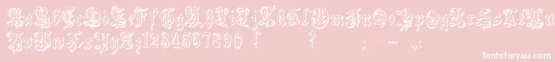 Zendaembossed-Schriftart – Weiße Schriften auf rosa Hintergrund