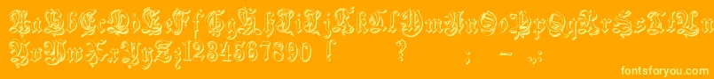Zendaembossed Font – Yellow Fonts on Orange Background