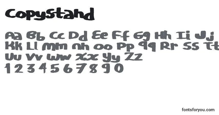 A fonte Copystand – alfabeto, números, caracteres especiais