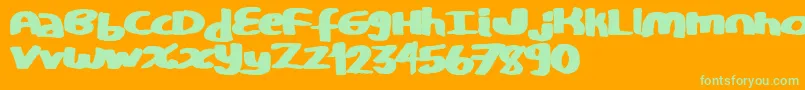 Copystand Font – Green Fonts on Orange Background