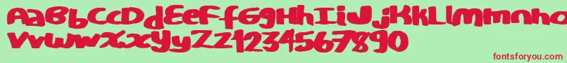 フォントCopystand – 赤い文字の緑の背景