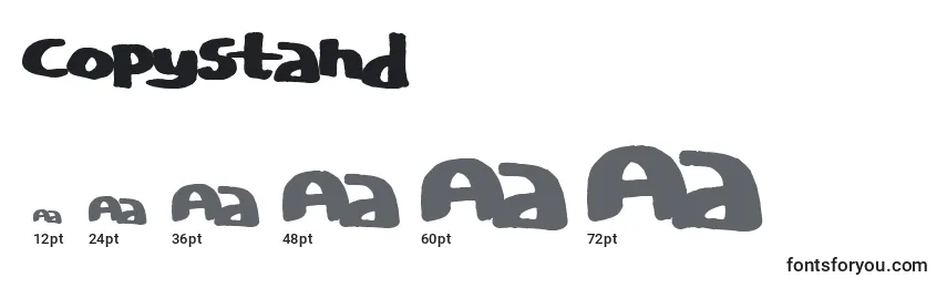 Copystand Font Sizes