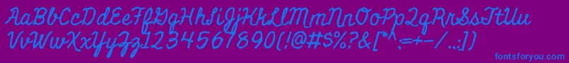 MiniverRegular Font – Blue Fonts on Purple Background