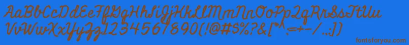 MiniverRegular Font – Brown Fonts on Blue Background