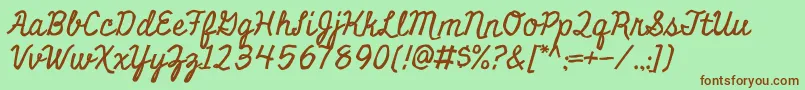 MiniverRegular Font – Brown Fonts on Green Background