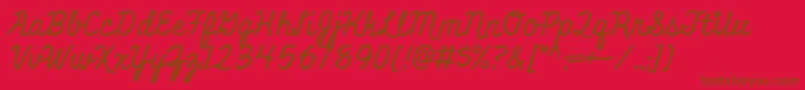 MiniverRegular Font – Brown Fonts on Red Background