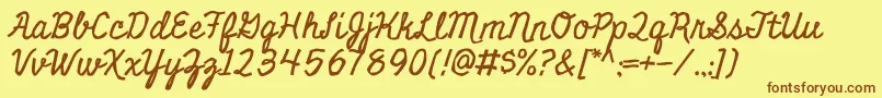 MiniverRegular Font – Brown Fonts on Yellow Background