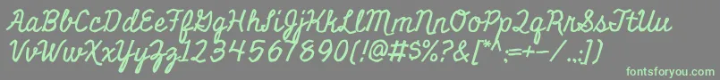 MiniverRegular Font – Green Fonts on Gray Background