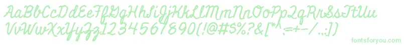 MiniverRegular Font – Green Fonts on White Background