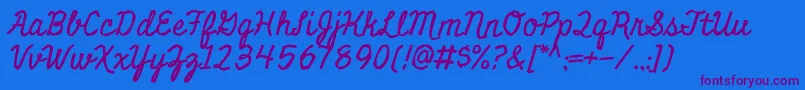 MiniverRegular Font – Purple Fonts on Blue Background