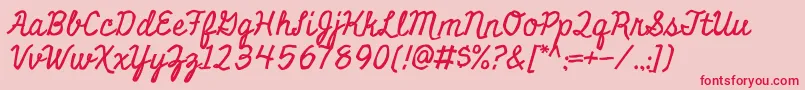 MiniverRegular-Schriftart – Rote Schriften auf rosa Hintergrund