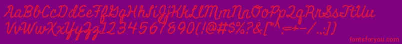 MiniverRegular Font – Red Fonts on Purple Background