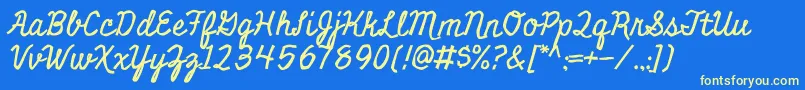 MiniverRegular Font – Yellow Fonts on Blue Background