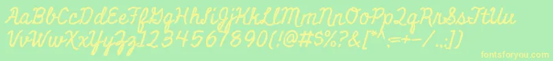 MiniverRegular Font – Yellow Fonts on Green Background