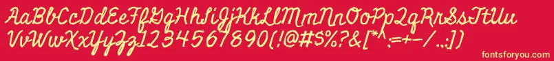 MiniverRegular Font – Yellow Fonts on Red Background