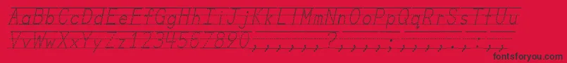 Шрифт MissOlsensClassroomFontsItalic – чёрные шрифты на красном фоне