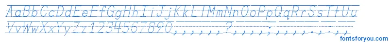 フォントMissOlsensClassroomFontsItalic – 青いフォント