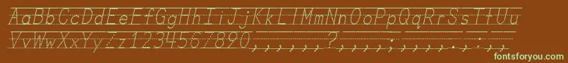 Шрифт MissOlsensClassroomFontsItalic – зелёные шрифты на коричневом фоне