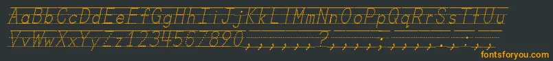 Шрифт MissOlsensClassroomFontsItalic – оранжевые шрифты на чёрном фоне