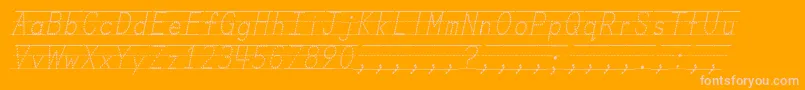 MissOlsensClassroomFontsItalic Font – Pink Fonts on Orange Background