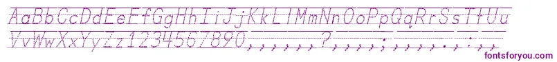MissOlsensClassroomFontsItalic-Schriftart – Violette Schriften auf weißem Hintergrund