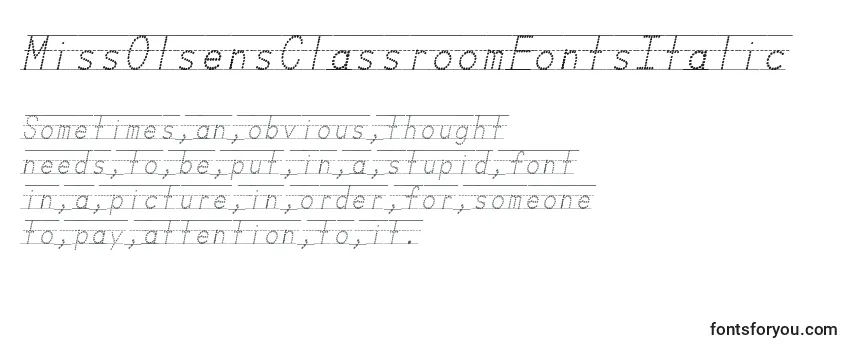 Обзор шрифта MissOlsensClassroomFontsItalic