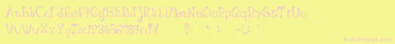 Lunacymore Font – Pink Fonts on Yellow Background