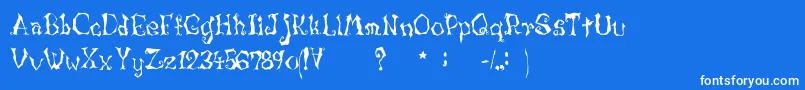 Lunacymore Font – White Fonts on Blue Background