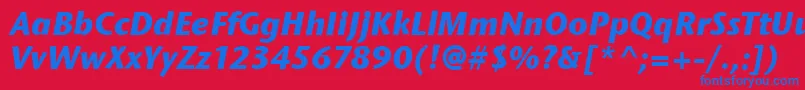 StoneSansItcBoldItalic Font – Blue Fonts on Red Background