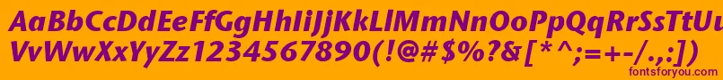 StoneSansItcBoldItalic Font – Purple Fonts on Orange Background