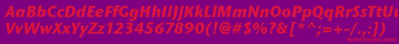 StoneSansItcBoldItalic Font – Red Fonts on Purple Background