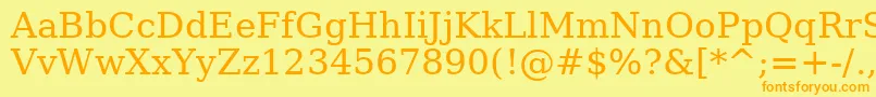 AeElectron-Schriftart – Orangefarbene Schriften auf gelbem Hintergrund