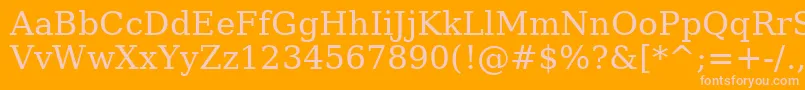 AeElectron Font – Pink Fonts on Orange Background