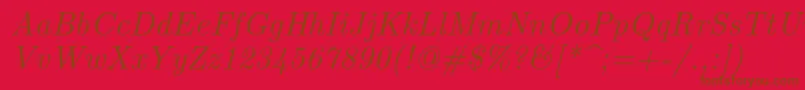 Lmroman10Italic Font – Brown Fonts on Red Background