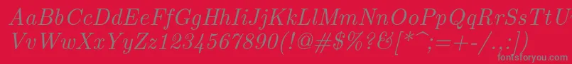 fuente Lmroman10Italic – Fuentes Grises Sobre Fondo Rojo