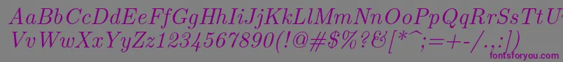 Lmroman10Italic Font – Purple Fonts on Gray Background